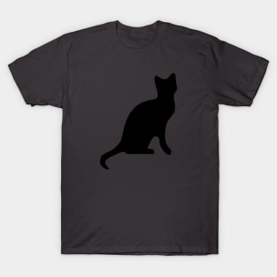 Black Cat Smooth Silhouette Cut Out T-Shirt